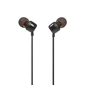 JBL T110 - Auriculares in-Ear con Mando a Distancia de un botón, Negro, Una Tall