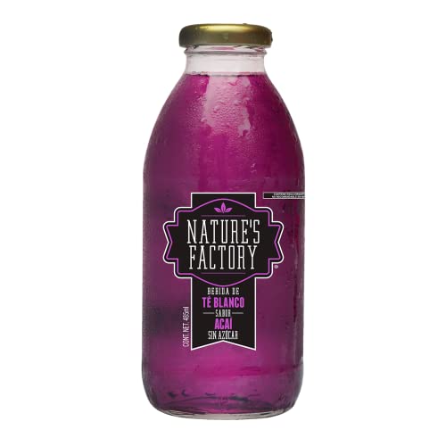 Nature's Factory Té Blanco Sabor Acaí sin Azúcarde - 1 Pack x 12 Piezas de 485 m
