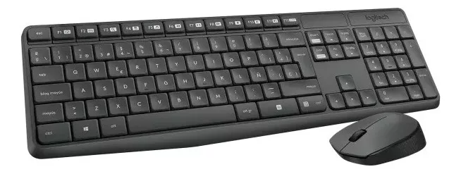 Combo Teclado Y Mouse Inalámbrico Logitech Mk235 Color Negro