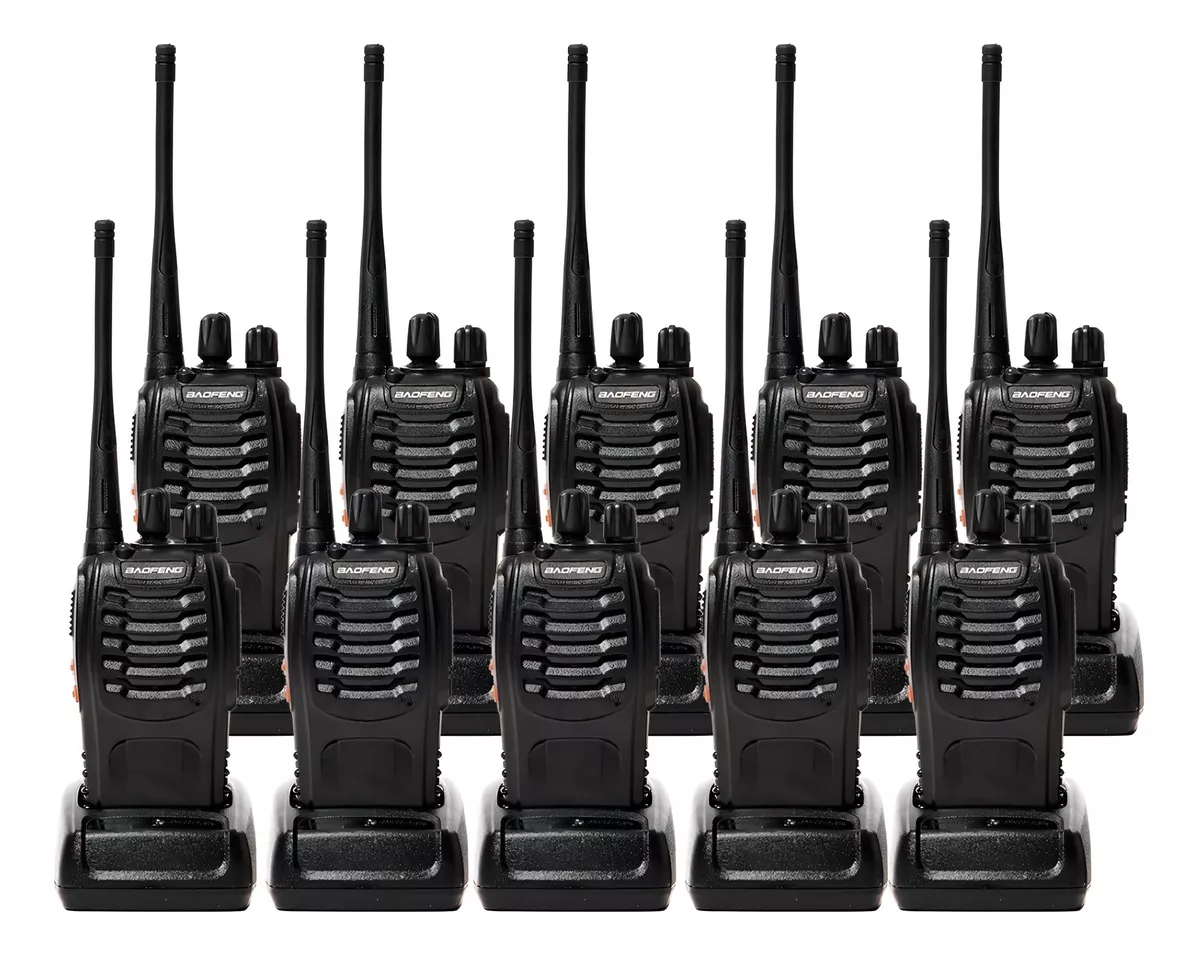 10 Radios Baofeng BF-888S Kit Completo Con Manos Libres Bandas De Frecuencia Uhf