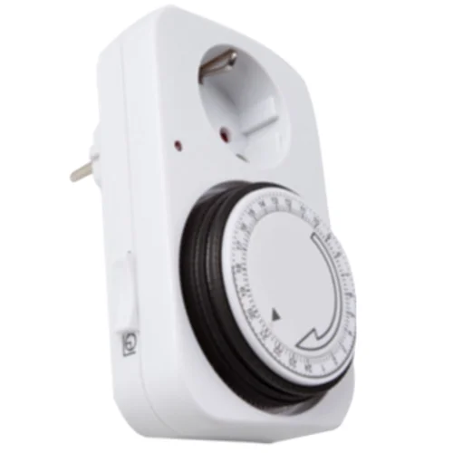 Programador silver electronic analógico - 24 horas - 3600w - 250v - 16a - 50hz - ip 20 - ajustable 15 minutos - 24h negro