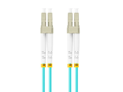 Latiguillo fibra optica lc - upc lanberg 1m multi duplex om3 50 - 125 lszh azul