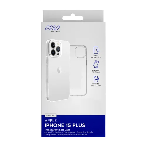 Carcasa myway para apple iphone 15 plus transparente