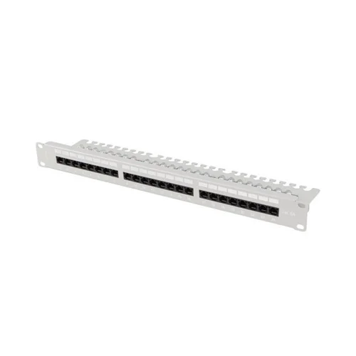 Patch panel lanberg 24 puertos 1u 19 pulgadas cat.6a utp con organizador cables gris