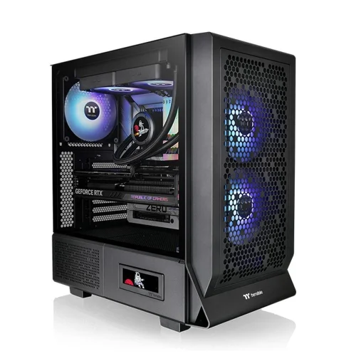 Caja ordenador gaming thermaltake ceres 330 tg atx argb cristal templado negra