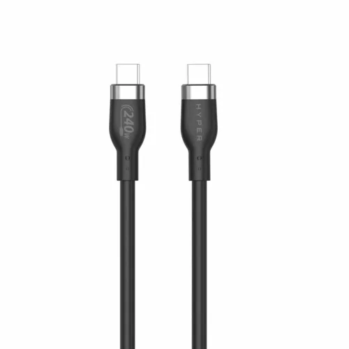 Cable usb tipo c hyper 2m - macho - macho - negro