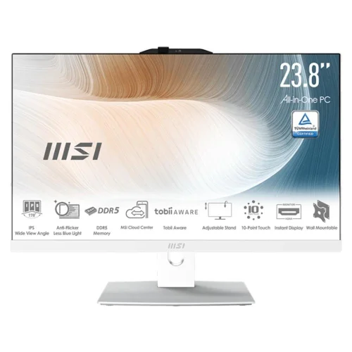 Ordenador all in one msi am242p - 2089xeu core 5 - 120u - 16gb - ssd 512gb - 23.8 pulgadas fhd - freedos blanco