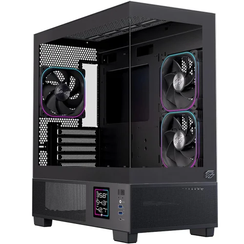 Caja ordenador gaming einarex sm501d atx rgb cristal templado negra