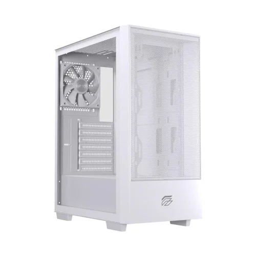 Caja ordenador gaming einarex p100 core atx cristal templado blanca