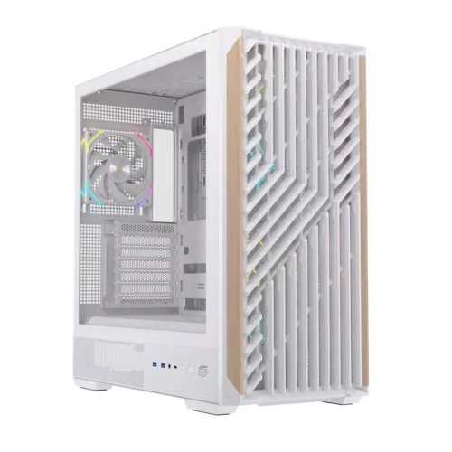 Caja ordenador gaming einarex p800 atx rgb cristal templado blanca