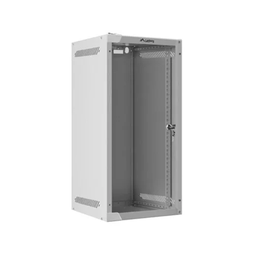 Armario lanberg mural 10 pulgadas 12u - 280x310 flat pack gris puerta cristal
