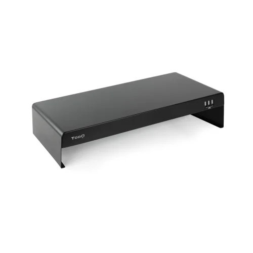 Elevador soporte de monitor tooq metalico negro con usb