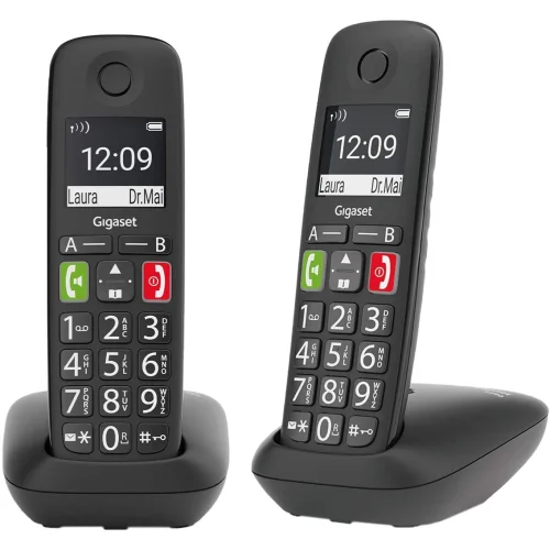 Telefono fijo inalambrico gigaset e290 duo negro 300 numeros - 42 tonos