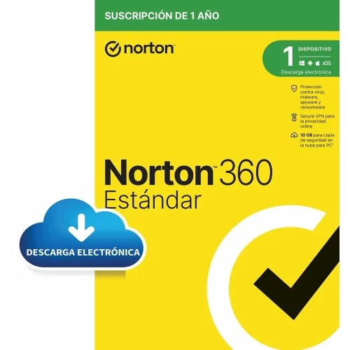 Antivirus norton 360 standard 10gb español 1 usuario 1 dispositivo 1 año esd electronica drmkey gum