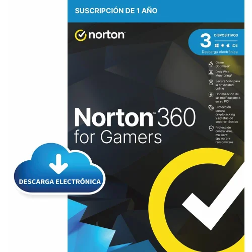 Antivirus norton 360 for gamers 50gb español 1 usuario 3 dispositivos 1 año esd electronica drmkey