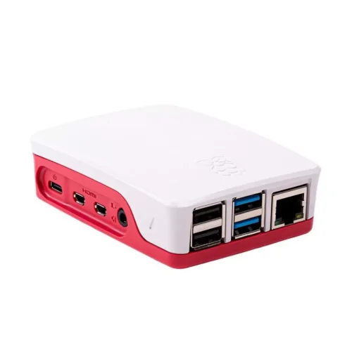 Carcasa raspberry pi 4 roja y blanca