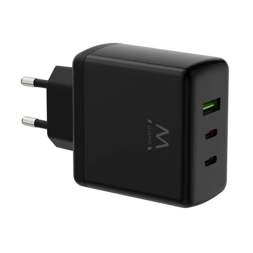 Cargador ewent ew1331 65w 2x usb tipo c 1x usb tipo a